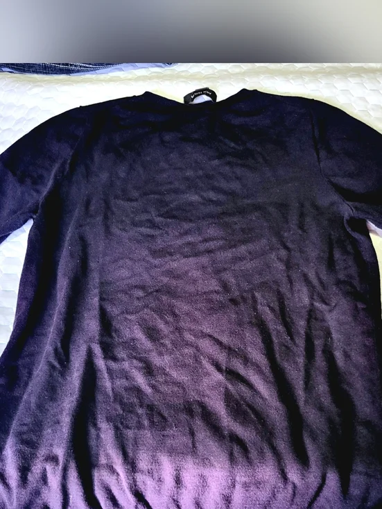 Ann Taylor Womens Black Crewneck Short Sleeve Sweater Top - Picture 4 of 5